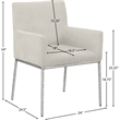 Meridian Furniture Reeves Cream Chenille Fabric Dining Chair (Set of 2)