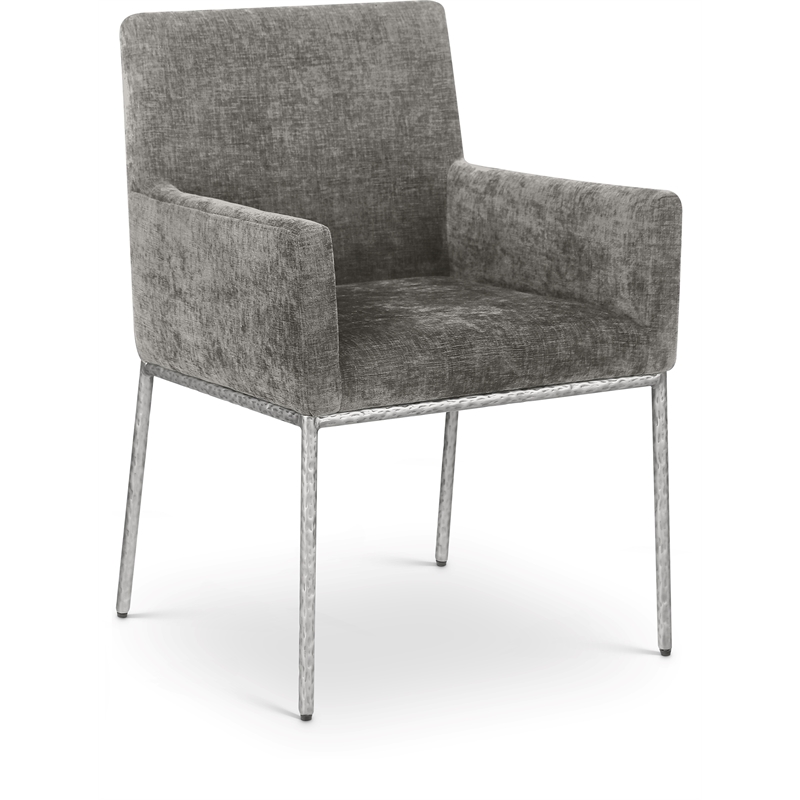 Meridian Furniture Reeves Grey Chenille Fabric Dining Chair (Set of 2)