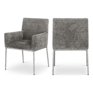 Meridian Furniture Reeves Grey Chenille Fabric Dining Chair (Set of 2)