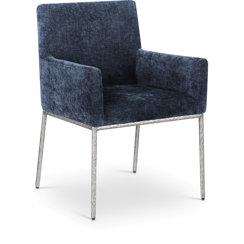 Meridian Furniture Reeves Navy Chenille Fabric Dining Chair (Set of 2)