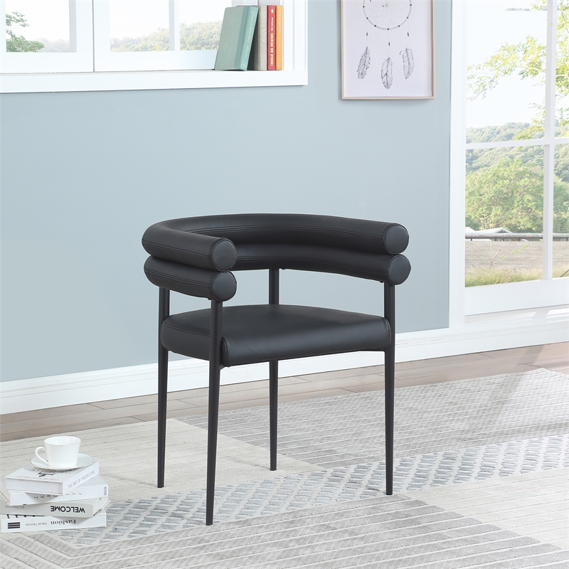 Meridian Furniture Lavina Black Vegan Leather Dining Chair (Set of 2)
