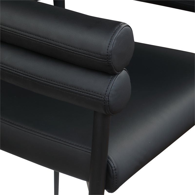 Meridian Furniture Lavina Black Vegan Leather Dining Chair (Set of 2)