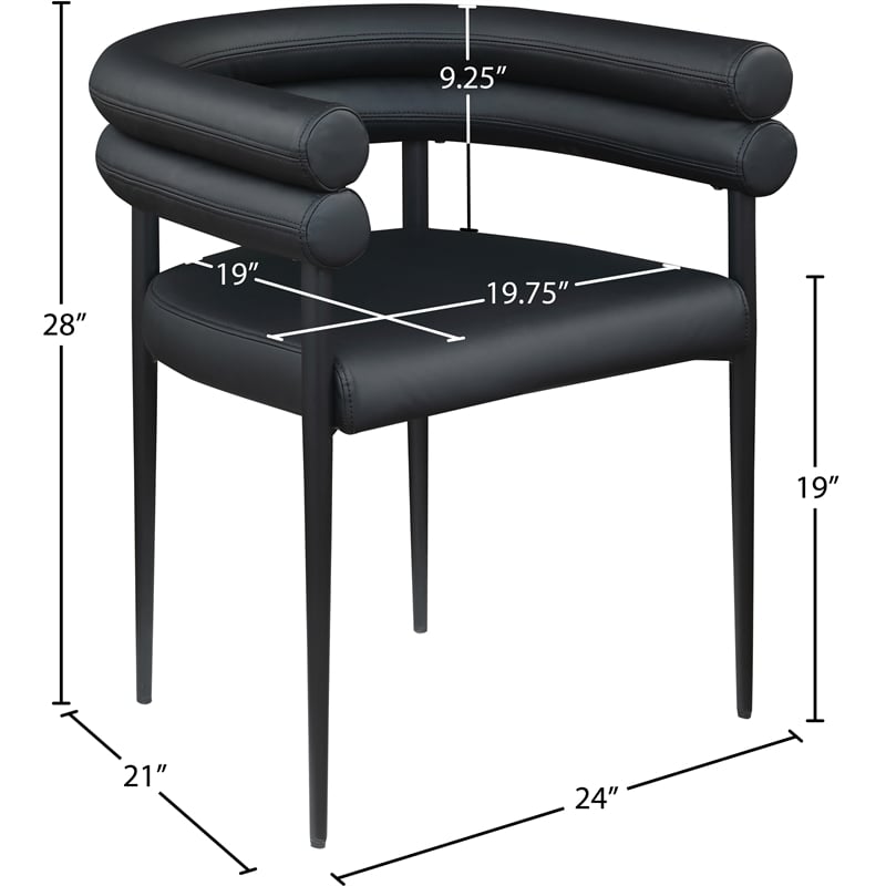 Meridian Furniture Lavina Black Vegan Leather Dining Chair (Set of 2)