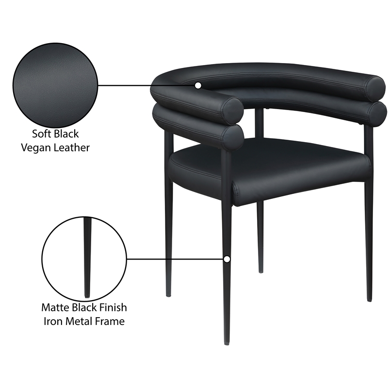 Meridian Furniture Lavina Black Vegan Leather Dining Chair (Set of 2)