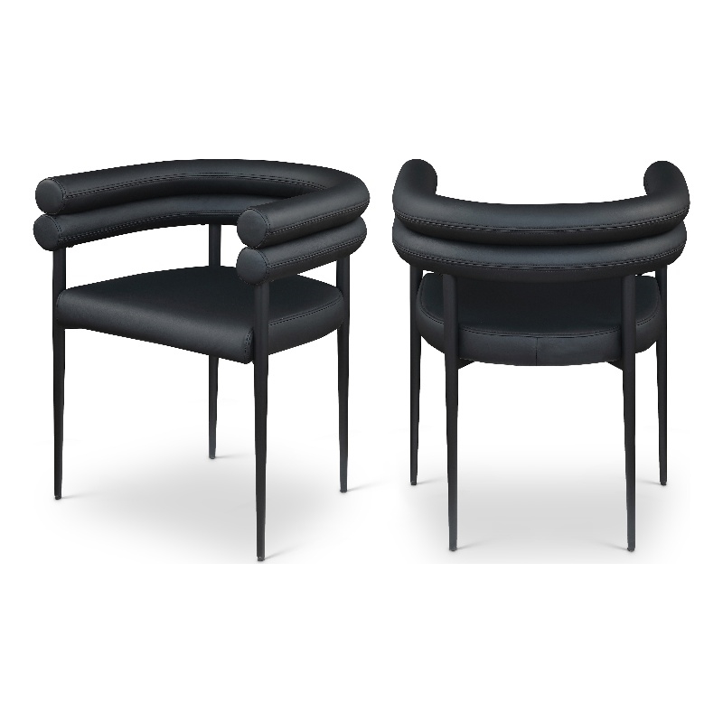 Meridian Furniture Lavina Black Vegan Leather Dining Chair (Set of 2)
