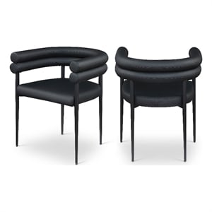 Meridian Furniture Lavina Black Vegan Leather Dining Chair (Set of 2)