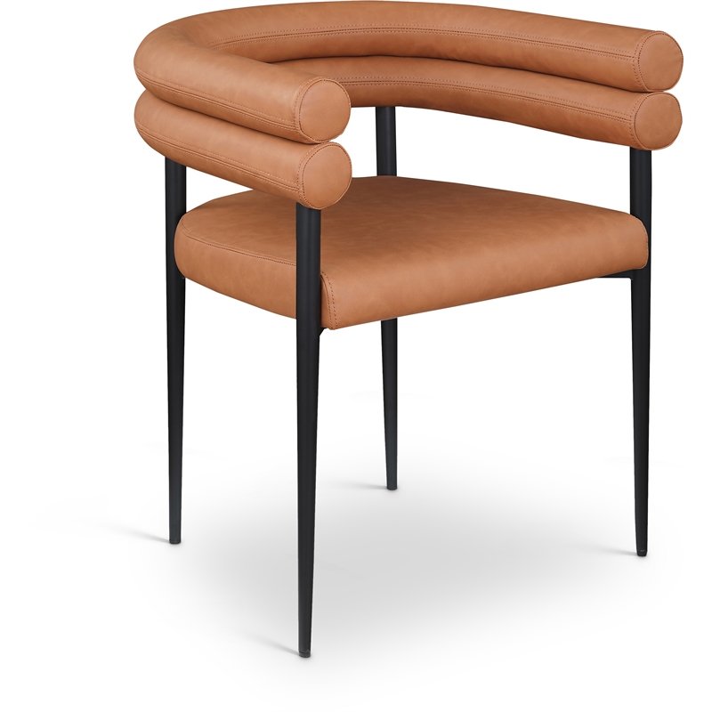 Meridian Furniture Lavina Cognac Vegan Leather Dining Chair (Set of 2)