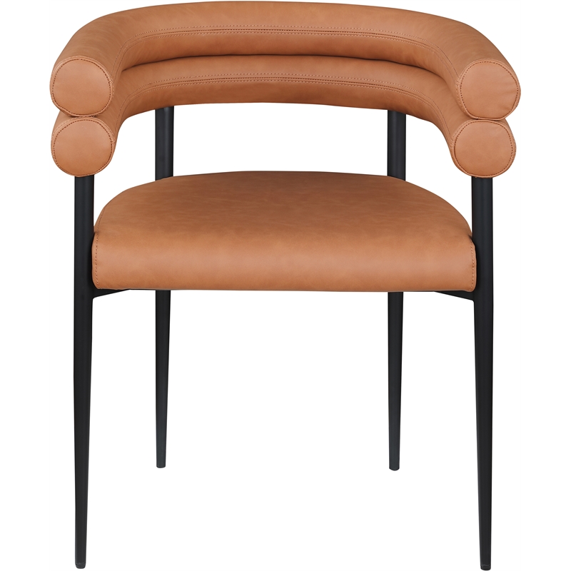 Meridian Furniture Lavina Cognac Vegan Leather Dining Chair (Set of 2)