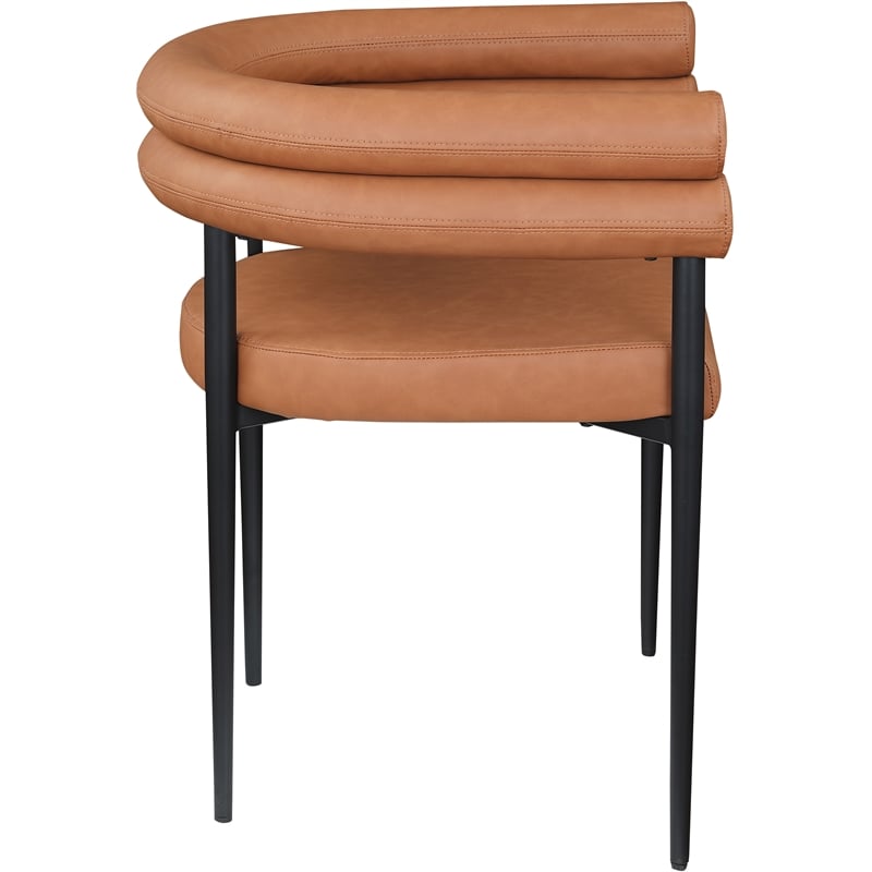 Meridian Furniture Lavina Cognac Vegan Leather Dining Chair (Set of 2)