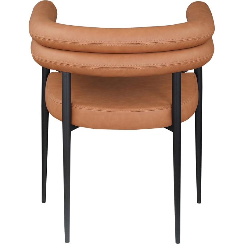 Meridian Furniture Lavina Cognac Vegan Leather Dining Chair (Set of 2)