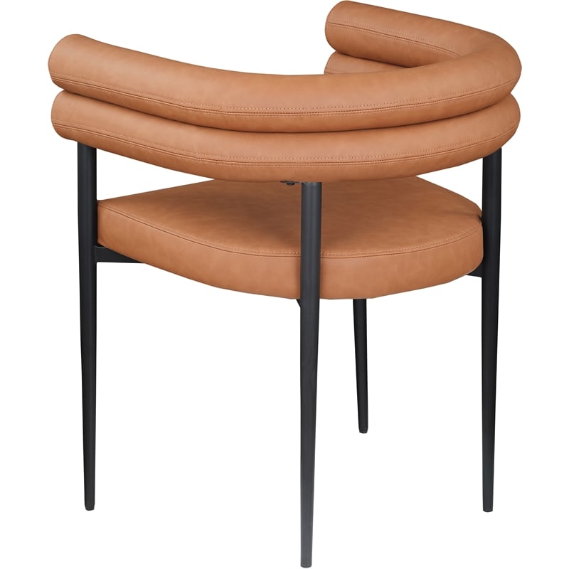 Meridian Furniture Lavina Cognac Vegan Leather Dining Chair (Set of 2)