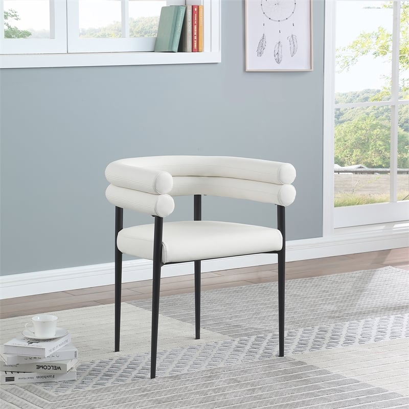 Meridian Furniture Lavina Cream Vegan Leather Dining Chair (Set of 2)