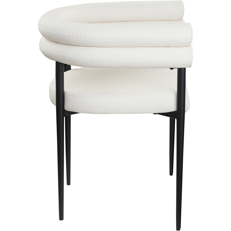 Meridian Furniture Lavina Cream Vegan Leather Dining Chair (Set of 2)