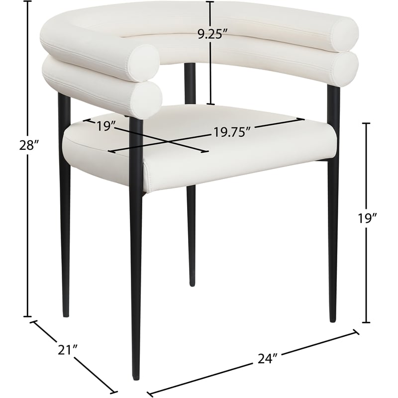 Meridian Furniture Lavina Cream Vegan Leather Dining Chair (Set of 2)