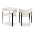Meridian Furniture Lavina Cream Vegan Leather Dining Chair (Set of 2)