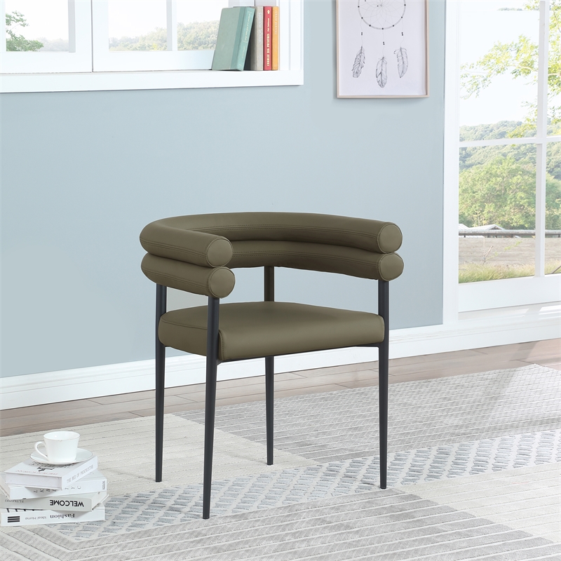 Meridian Furniture Lavina Olive Vegan Leather Dining Chair (Set of 2)