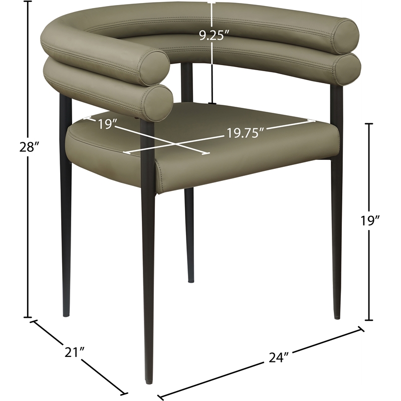Meridian Furniture Lavina Olive Vegan Leather Dining Chair (Set of 2)
