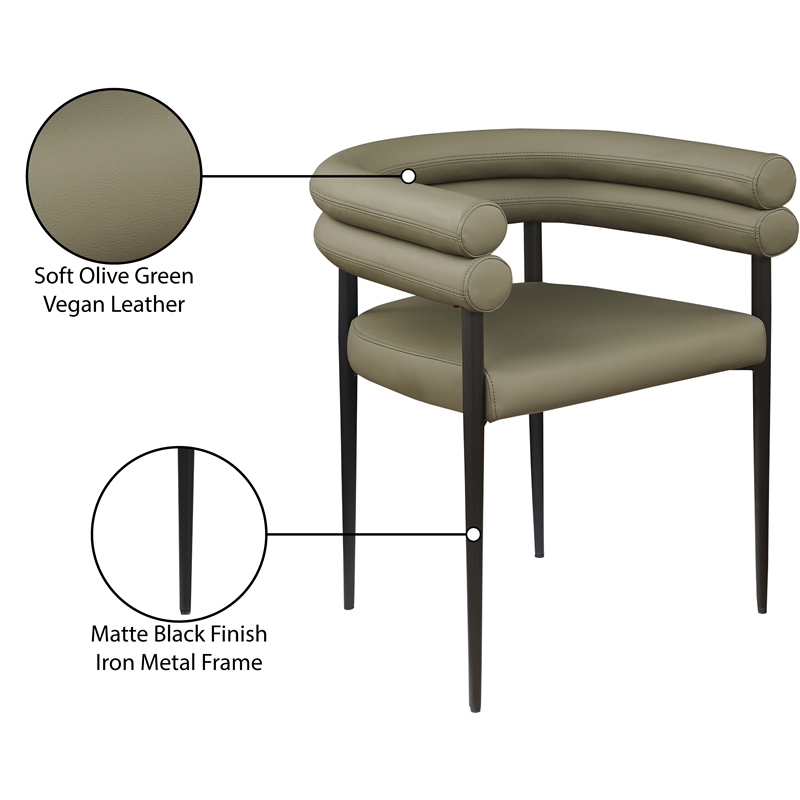 Meridian Furniture Lavina Olive Vegan Leather Dining Chair (Set of 2)