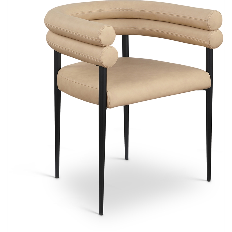 Meridian Furniture Lavina Tan Vegan Leather Dining Chair (Set of 2)