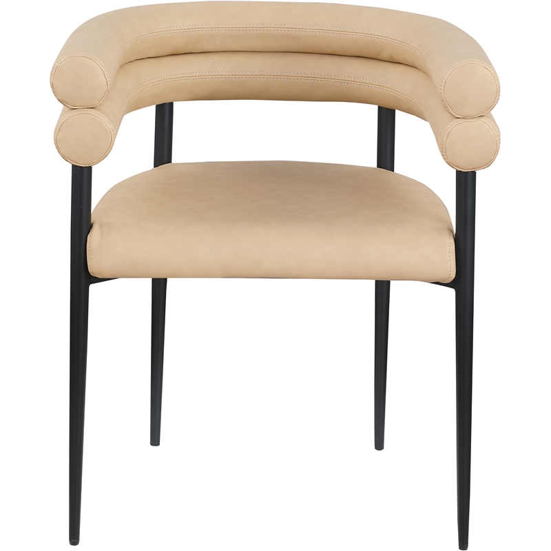 Meridian Furniture Lavina Tan Vegan Leather Dining Chair (Set of 2)