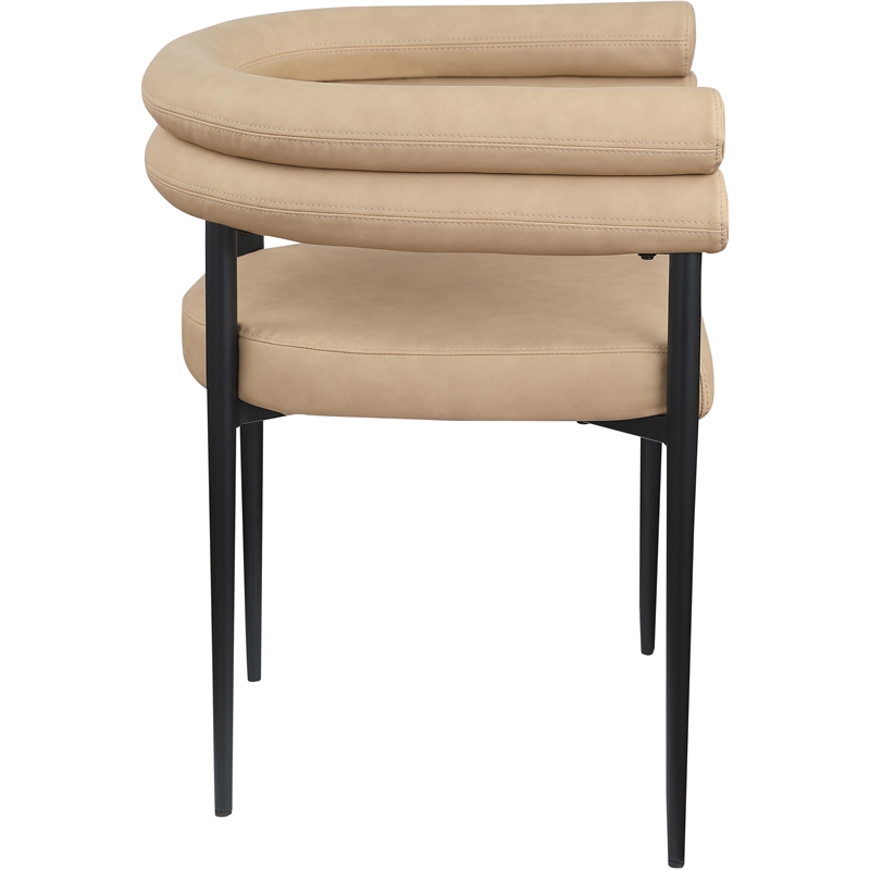 Meridian Furniture Lavina Tan Vegan Leather Dining Chair (Set of 2)