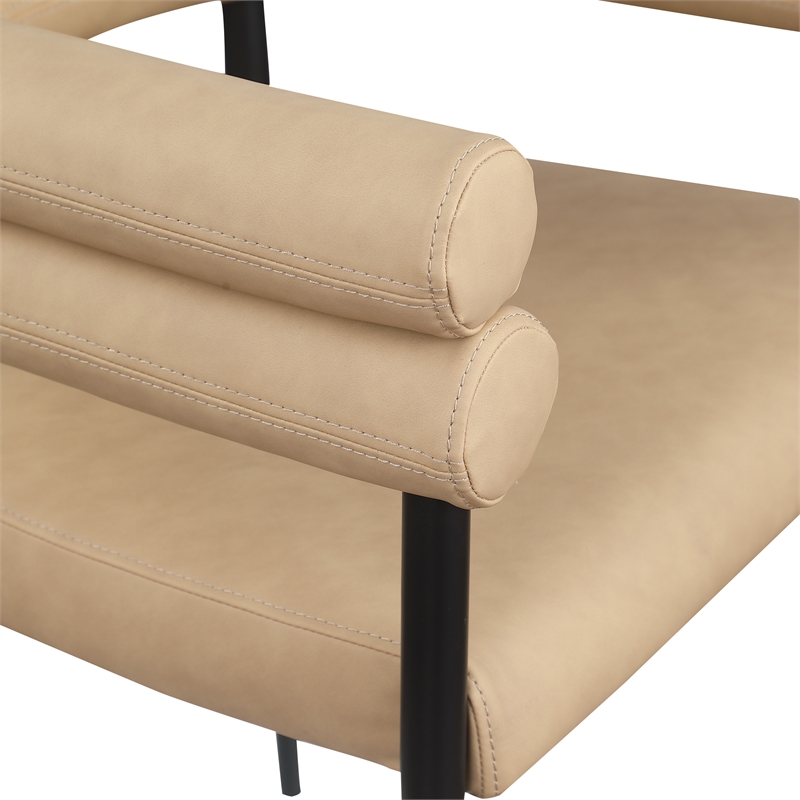 Meridian Furniture Lavina Tan Vegan Leather Dining Chair (Set of 2)
