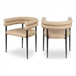 Meridian Furniture Lavina Tan Vegan Leather Dining Chair (Set of 2)