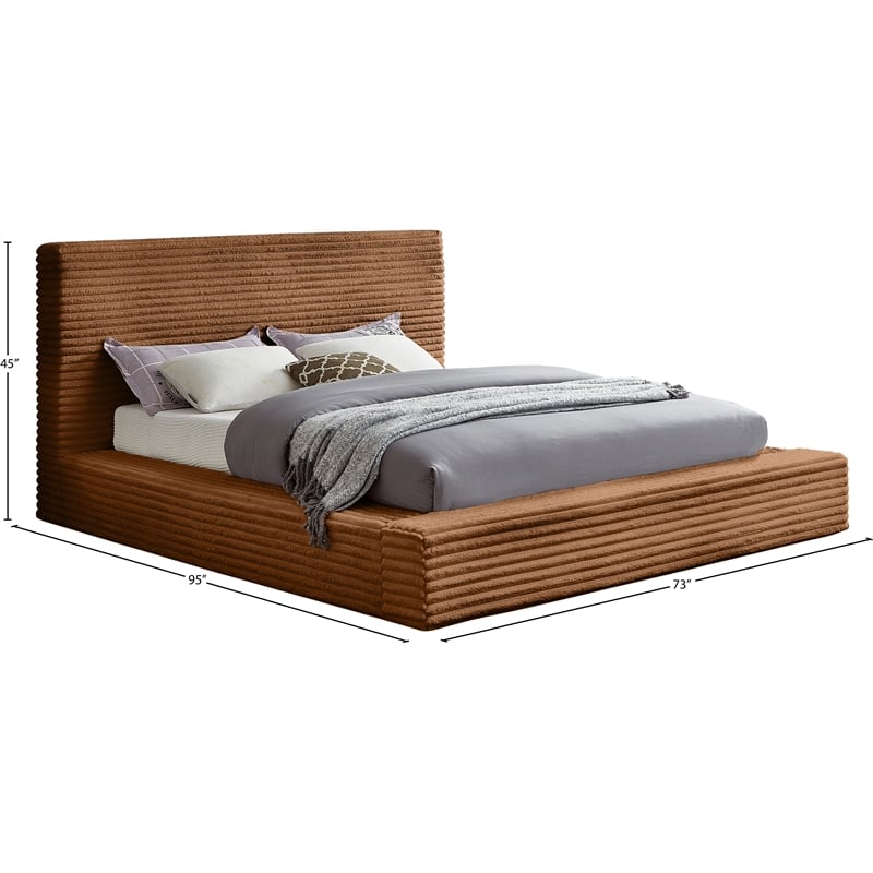 Meridian Furniture Dexter Saddle Corduroy Queen Bed
