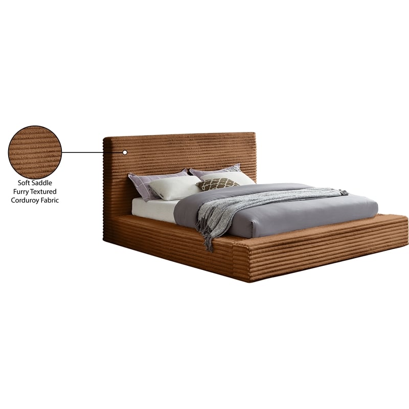 Meridian Furniture Dexter Saddle Corduroy Queen Bed