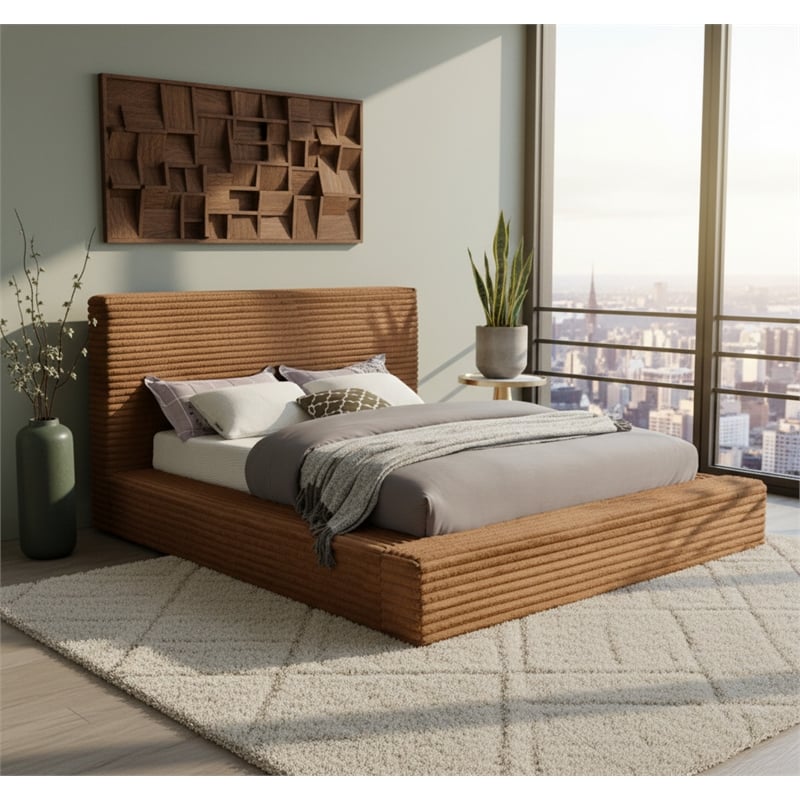 Meridian Furniture Dexter Saddle Corduroy Queen Bed