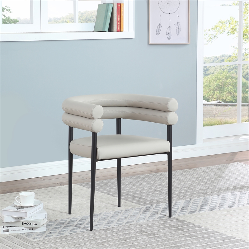 Meridian Furniture Lavina Taupe Vegan Leather Dining Chair (Set of 2)
