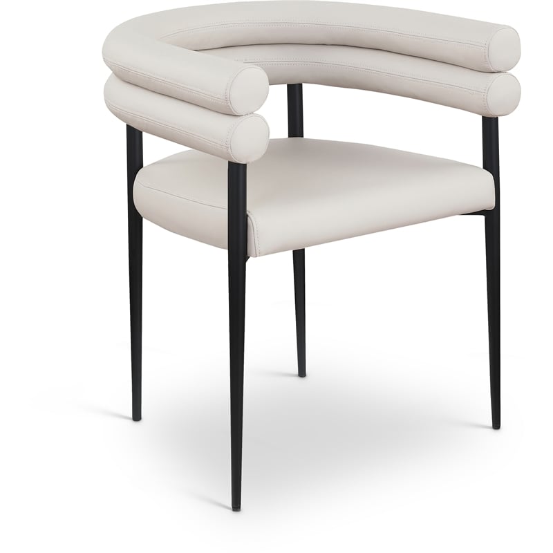 Meridian Furniture Lavina Taupe Vegan Leather Dining Chair (Set of 2)
