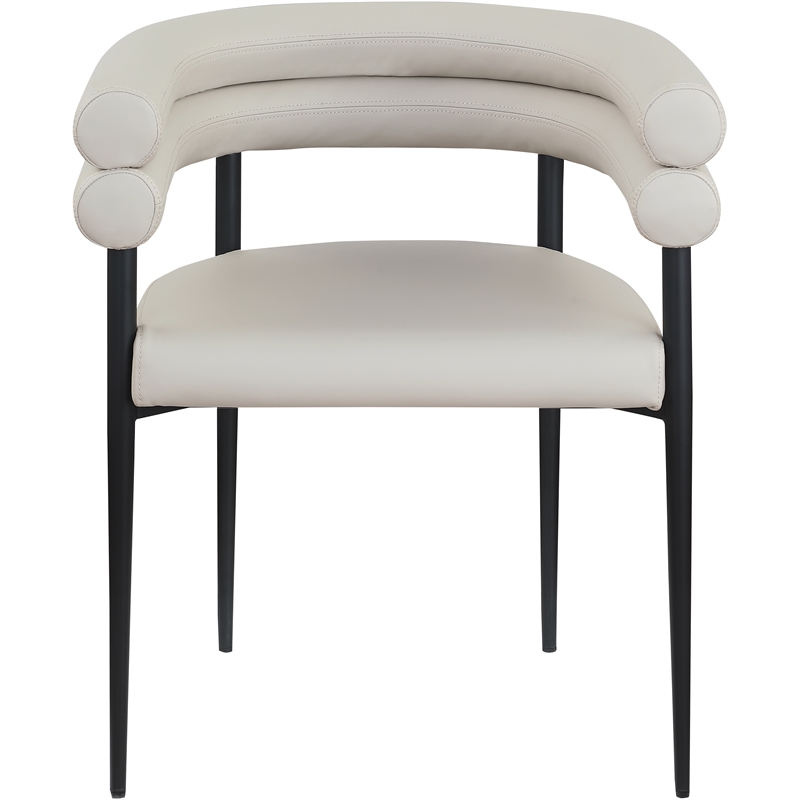 Meridian Furniture Lavina Taupe Vegan Leather Dining Chair (Set of 2)