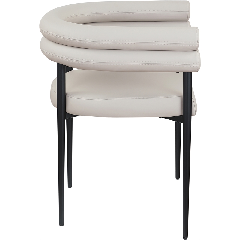 Meridian Furniture Lavina Taupe Vegan Leather Dining Chair (Set of 2)