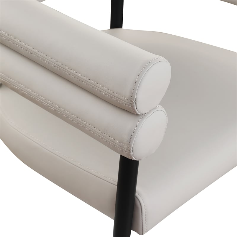 Meridian Furniture Lavina Taupe Vegan Leather Dining Chair (Set of 2)