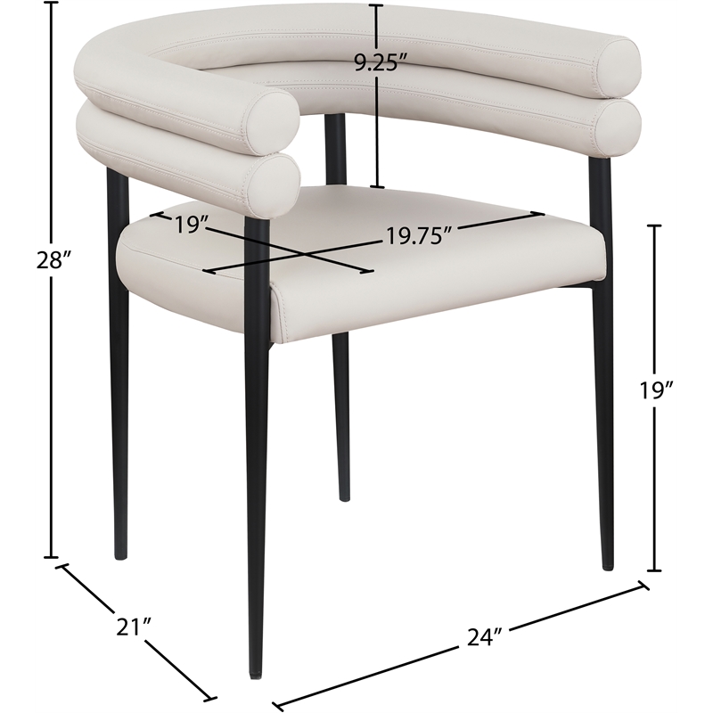 Meridian Furniture Lavina Taupe Vegan Leather Dining Chair (Set of 2)