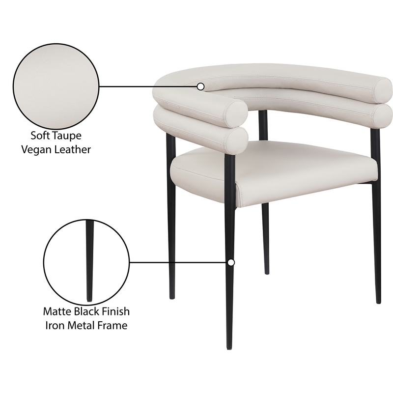 Meridian Furniture Lavina Taupe Vegan Leather Dining Chair (Set of 2)