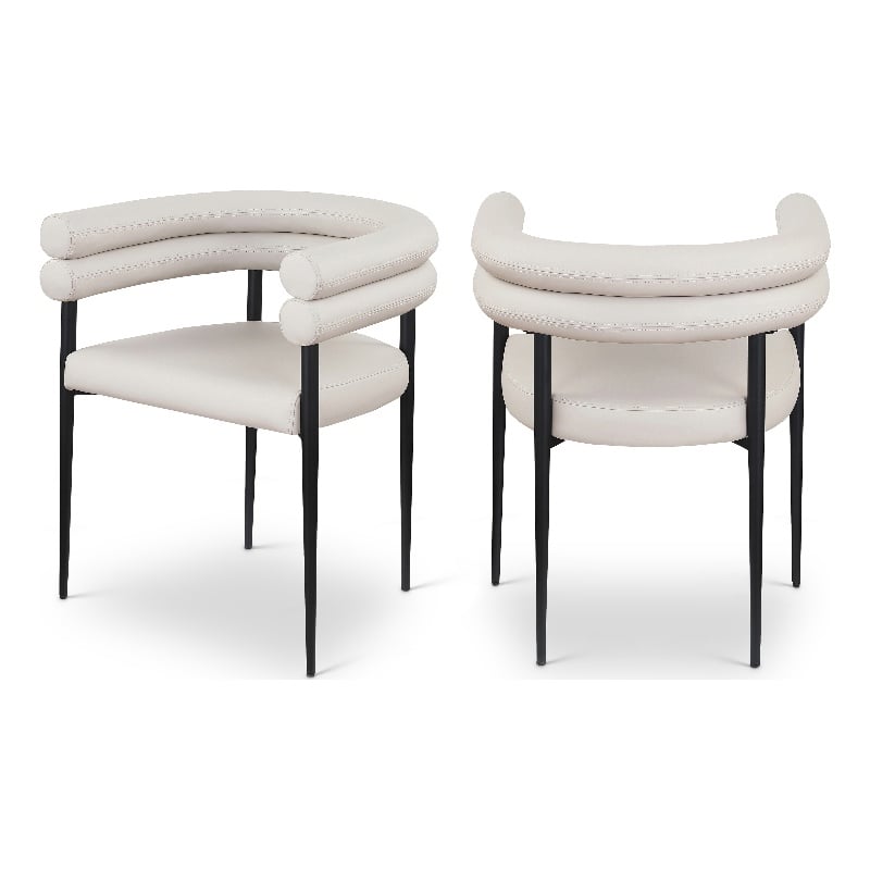 Meridian Furniture Lavina Taupe Vegan Leather Dining Chair (Set of 2)