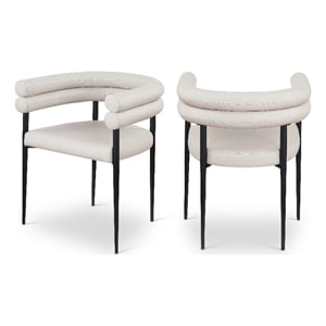Meridian Furniture Lavina Taupe Vegan Leather Dining Chair (Set of 2)