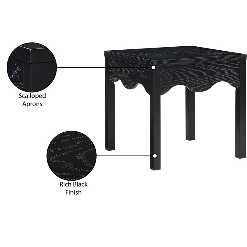 Meridian Furniture Fiora Black Oak Veneer End Table