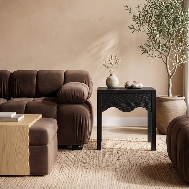 Meridian Furniture Fiora Black Oak Veneer End Table