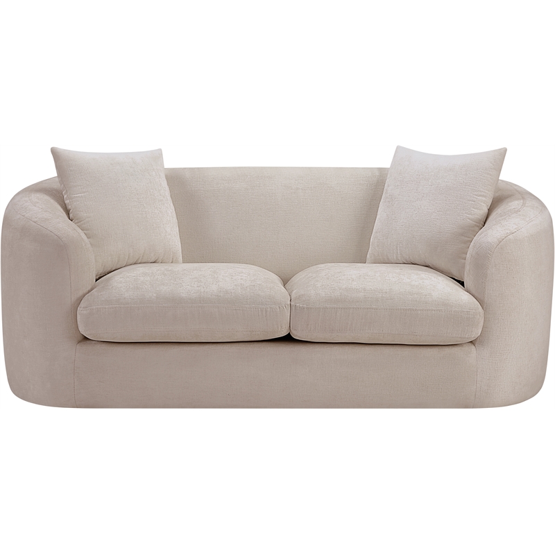 Meridian Furniture Penelope Beige Chenille Fabric Loveseat