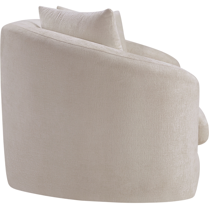 Meridian Furniture Penelope Beige Chenille Fabric Loveseat