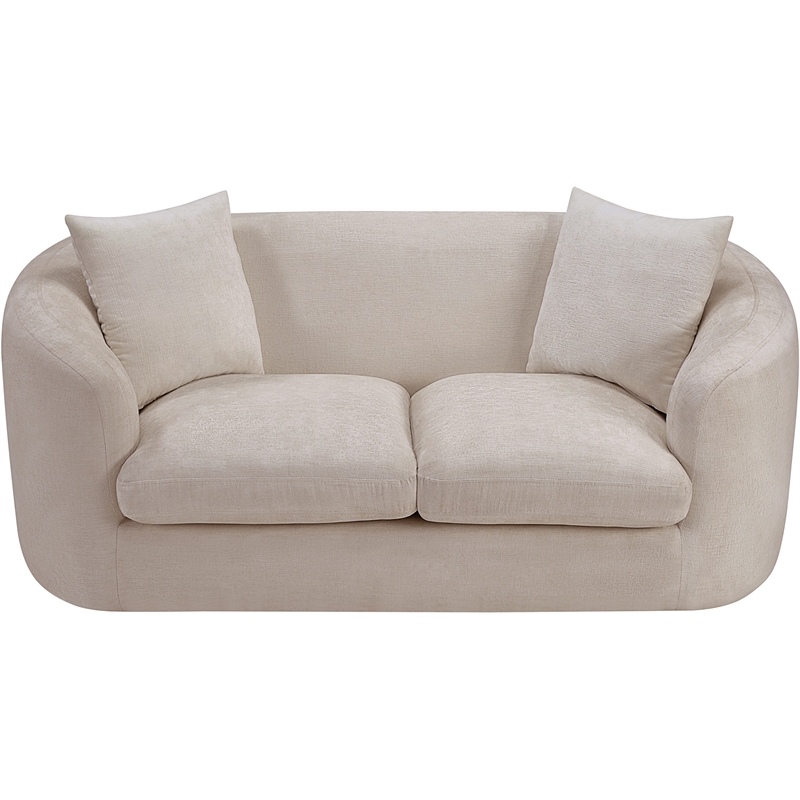 Meridian Furniture Penelope Beige Chenille Fabric Loveseat