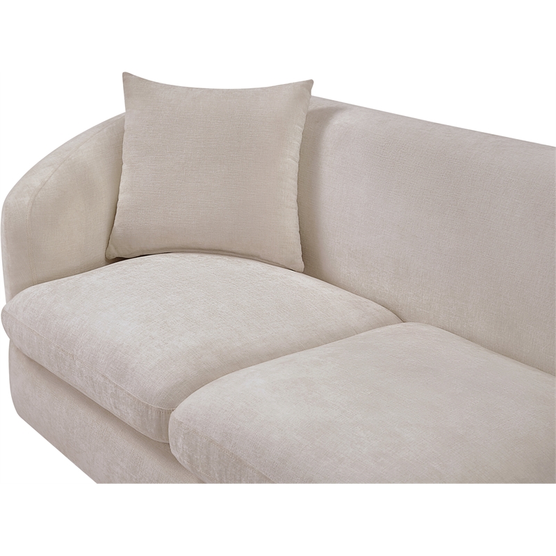 Meridian Furniture Penelope Beige Chenille Fabric Loveseat