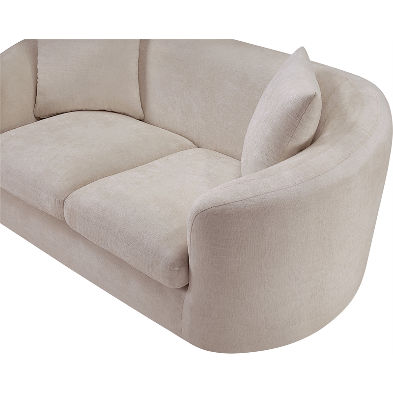 Meridian Furniture Penelope Beige Chenille Fabric Loveseat