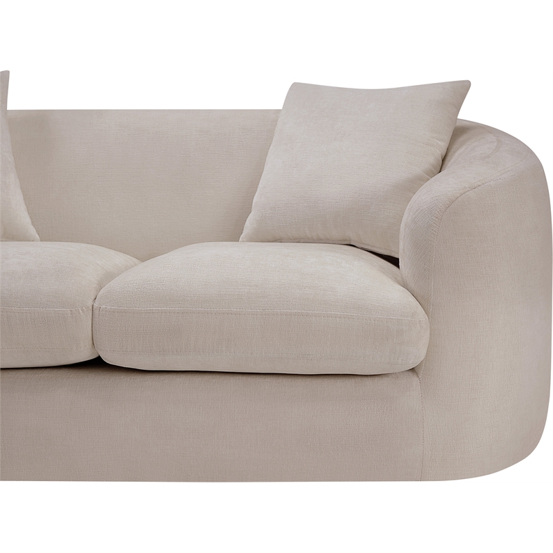 Meridian Furniture Penelope Beige Chenille Fabric Loveseat