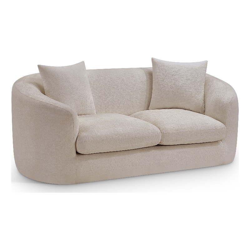 Meridian Furniture Penelope Beige Chenille Fabric Loveseat