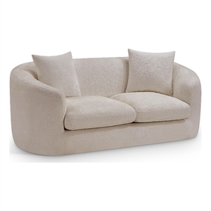 Meridian Furniture Penelope Beige Chenille Fabric Loveseat
