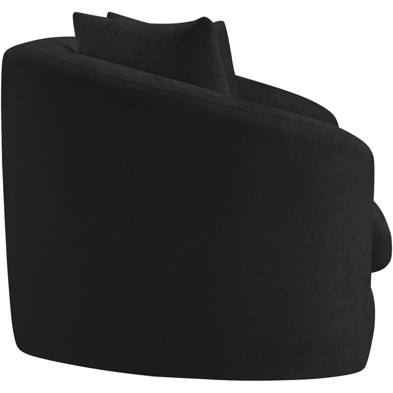 Meridian Furniture Penelope Black Chenille Fabric Loveseat